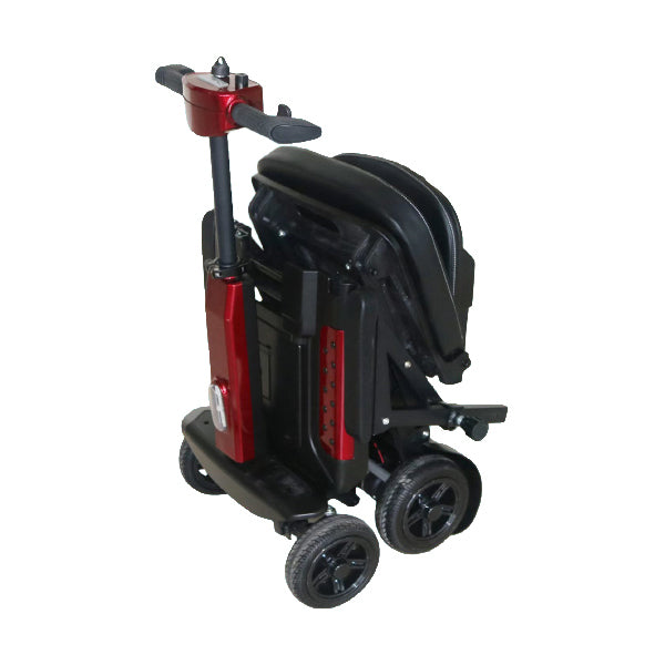 Foldscoot X-12 Auto-Fold Mobility Scooter for Seniors, Electric Foldable 4-Wheel Scooter, 7.5 Mile Range, 265 LBS Capacity, Red, Fits in Car Trunks