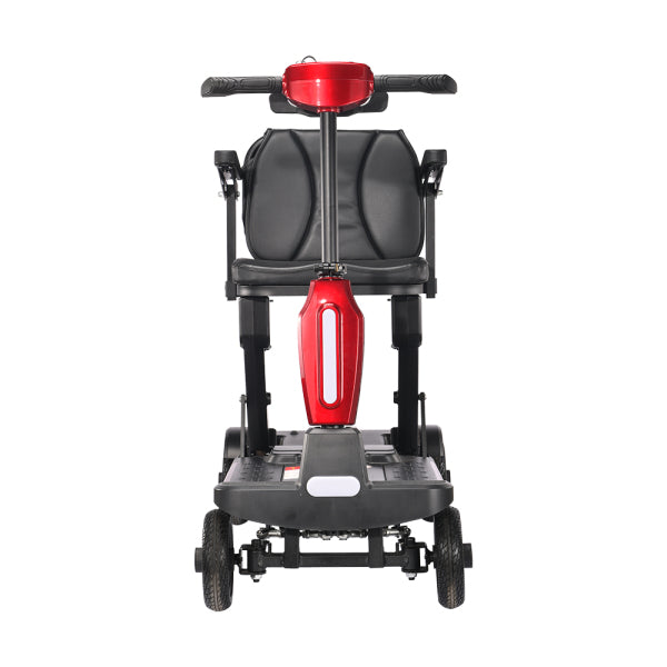 Foldscoot X-14 4-Wheel Electric Folding Mobility Scooter for Seniors & Adults, 24V 270W Electric Scooter with 10AH Lithium Battery, 264lbs Weight Capacity, Red