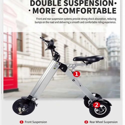 FOLDSCOOT K7S Foldable Electric Scooter for Adults, 250W Brushless Motor, 15-20km/h Max Speed, 25km Long Range, Lightweight 15kg Portable Mobility Scooter, 120kg Load, Foldable for Car Trunk, Silver Gray
