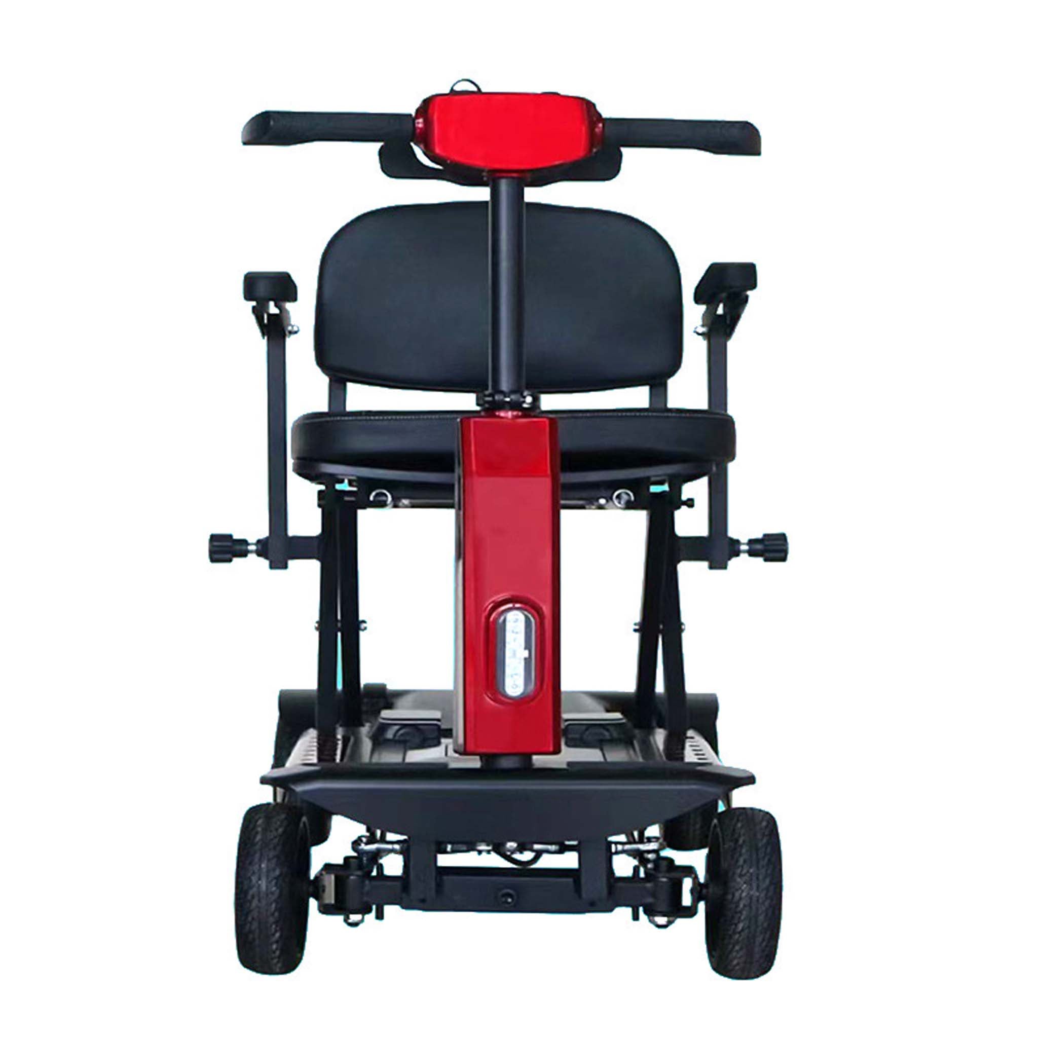 Foldscoot X-12 Auto-Fold Mobility Scooter for Seniors, Electric Foldable 4-Wheel Scooter, 7.5 Mile Range, 265 LBS Capacity, Red, Fits in Car Trunks