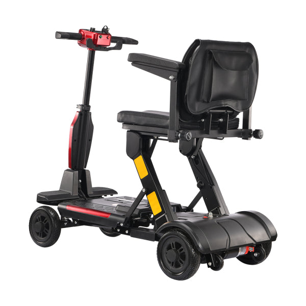 Foldscoot X-14 4-Wheel Electric Folding Mobility Scooter for Seniors & Adults, 24V 270W Electric Scooter with 10AH Lithium Battery, 264lbs Weight Capacity, Red