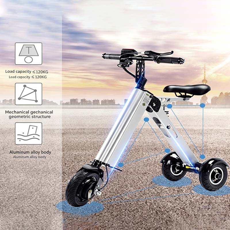 FOLDSCOOT K7S Foldable Electric Scooter for Adults, 250W Brushless Motor, 15-20km/h Max Speed, 25km Long Range, Lightweight 15kg Portable Mobility Scooter, 120kg Load, Foldable for Car Trunk, Silver Gray